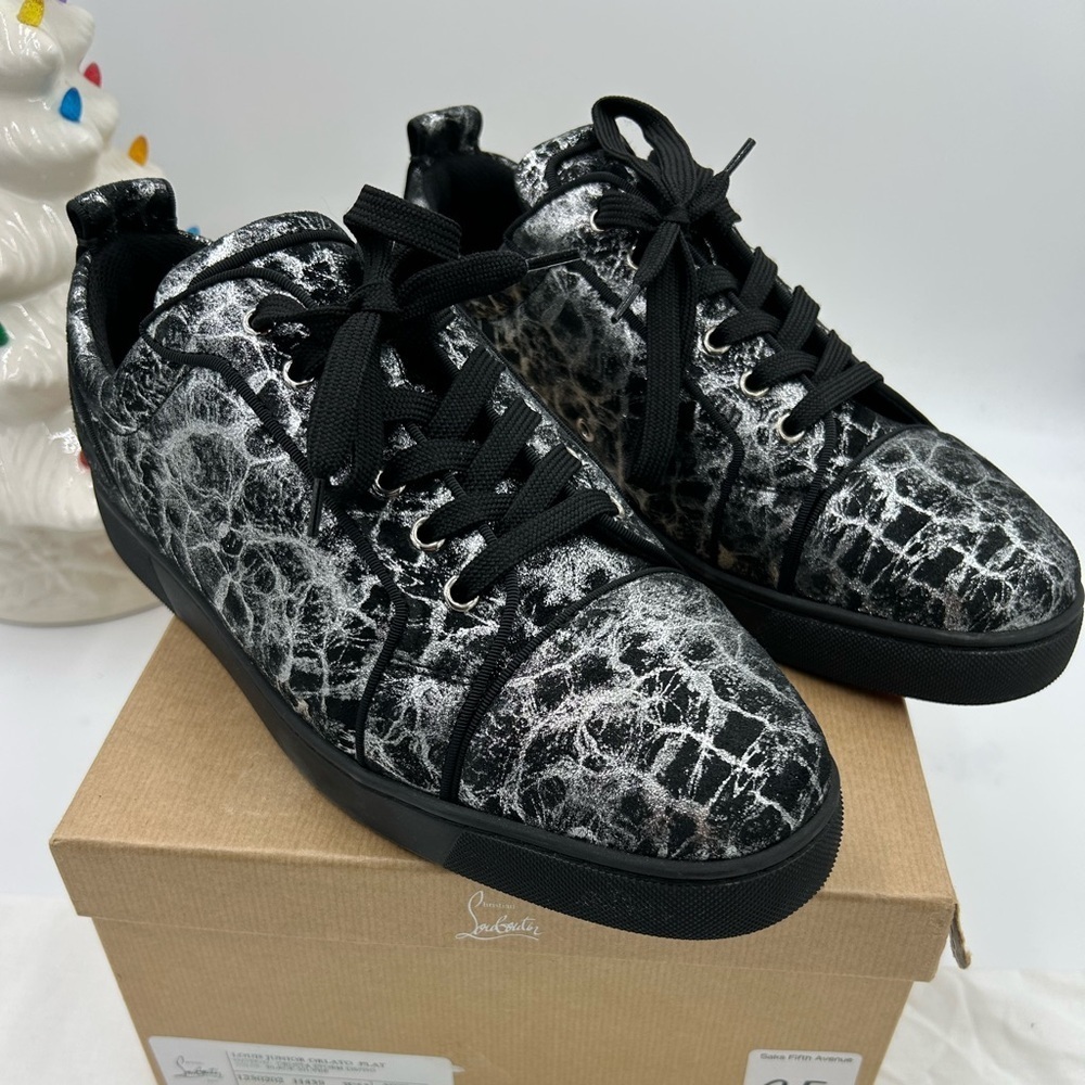 Men's Christian Louboutin, Louis Jr, orlato flat sneakers size 46 made in Italy